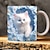 זול ספלים וכוסות-חתלתולים תלת מימדית חור בספל קיר, ספל חתול לבן תלת מימד ספלי חתולים חידושים תלת מימדיים חתולים אוהבי קפה ספל חתול מועדון כוס כוס חתול לבן ספל קרמיקה מתנות לגברים נשים