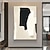 olcso Absztrakt festmények-kézi festék modern semleges fekete-fehér absztrakt festmény vászonra falra művészet nappali dekoráció (keret nélkül)