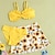 levne Plavky-třídílná sada roztomilých plavek se slunečnicovým potiskem pro děti, malé a svěží holčičí bikiny