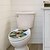 billiga Väggklistermärken-sommarstrand kokospalmer, söta kattungar och stornäbbade fåglar toalettdekal - avtagbar badrumsdekal för toalettstolar - heminredning väggdekal för badrum