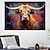 cheap Animal Paintings-Hand painted Vibrant Colorful Abstract Cow Oil Painting on Canvas hand painted Rustic Farmhouse animal oil painting Pop Art Wall Decor Bright Colors animal painting for living room bedroom home decor