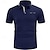 cheap Classic Polo-Men&#039;s Golf Shirt Golf Polo Work Casual Lapel Short Sleeve Basic Modern Color Block Patchwork Button Spring &amp; Summer Regular Fit Navy Blue Golf Shirt