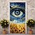 cheap Door Covers-Van Gogh Skull Door Covers Door Tapestry Door Curtain Decoration Backdrop Door Banner for Front Door Farmhouse Holiday Party Decor Supplies
