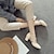 ieftine Sandale de Damă-Pentru femei Sandale Mary Jane În aer liber Zilnic Toc Îndesat Vârf rotund Elegant Epocă Pregătită Piele microbiană Curea Gleznă Migdală Negru Vișiniu