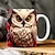 abordables Tazas-Tazas de búho 3D, taza divertida de animales 3D, tazas multiusos con diseño de espacio creativo, taza de café para amantes de los animales, linda taza de café de cerámica, regalos de Navidad de