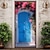 voordelige Deurafdekkingen-blauwe bloemen deur deurhoezen deur tapijt deur gordijn decoratie achtergrond deur banner voor voordeur boerderij vakantie feest decor benodigdheden