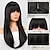 Χαμηλού Κόστους Συνθετικές Trendy Περούκες-Συνθετικές Περούκες Φυσικό ευθεία Τέλειες αφέλειες Περούκα 24 εκ Μαύρο Συνθετικά μαλλιά Γυναικεία Φύση Μαύρο