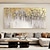 billige Abstrakte malerier-abstrakt gullfolie oljemaleri på lerret stor håndmalt veggkunst gullfoliemaleri minimalistisk tilpasset maleri moderne kunstverk for stueinnredning