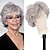 cheap Older Wigs-Sliver Grey Short Curly Wigs with Hair Bangs for Women Heat Resistant Natural luster Synthetic 70s Look Full Hair Wigs for Women