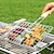 cheap Grills &amp; Outdoor Cooking-1pc Stainless Steel Barbecue Mesh Barbecue Basket, Square Large Capacity Folding Barbecue Mesh Clip BBQ Basket, For Restaurant, Party