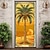tanie Okładki drzwi-drzewo kokosowe nakładki na drzwi gobelin na drzwi dekoracja zasłony na drzwi tło baner na drzwi na frontowe drzwi domu wiejskiego artykuły dekoracyjne na przyjęcie świąteczne