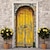 זול כיסויי דלתות-כחול פרחוני דלת מכסה דלת שטיח דלת וילון קישוט רקע דלת באנר לדלת הכניסה בית חווה אספקת עיצוב מסיבת חג