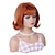 tanie Peruki syntetyczne modne-Miedziana peruka dla kobiet krótkie kręcone retro ula peruka z grzywką imbir lata 70. 80. kostium syntetyczny peruka na halloween cosplay codziennego użytku