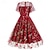 billige Kjoler-1950'erne Retro / vintage Kjoler Festkostume Flare kjole Blomstret Udklædning Dame Jul Halloween Karneval Skolebal Fest Cocktailparty Voksne Kjole Hjemkomstkjoler