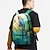 cheap Graphic Print Bags-Men&#039;s Women&#039;s Backpack School Bag Bookbag School Outdoor Daily Anime Polyester Large Capacity Lightweight Durable Zipper Print Light Green Dark Green Green