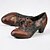 cheap Women&#039;s Heels-Women&#039;s Heels Pumps Oxfords Brogue Handmade Shoes Vintage Shoes Party Valentine&#039;s Day Daily Floral Cone Heel Round Toe Elegant Vintage Leather Lace-up Brown