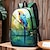cheap Graphic Print Bags-Men&#039;s Women&#039;s Backpack School Bag Bookbag School Outdoor Daily Anime Polyester Large Capacity Lightweight Durable Zipper Print Light Green Dark Green Green