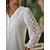 cheap Basic Women&#039;s Tops-Women&#039;s Shirt Lace Shirt Blouse White Eyelet Tops Floral Graphic Butterfly Lace Button Cut Out Work Casual Elegant Vintage Fashion Long Sleeve V Neck White Spring Fall