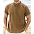 tanie Koszule bawełniane i lniane-Męskie Koszula lniana koszula Koszula z lnu bawełnianego Codzienna koszula Czarny Biały Brązowy Krótki rękaw Równina Stójka Lato Hawajskie Święto Odzież