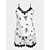 cheap Women&#039;s Sleepwear-Women&#039;s Pajamas Sets Floral Fashion Comfort Home Daily Bed Polyester Breathable Straps Sleeveless Strap Top Shorts Button Pocket Summer Spring White
