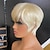 preiswerte Kappenlose Echthaarperücken-#613 blonde Perücke, Echthaar-Perücken, blonde Echthaar-Perücke mit Pony, Perücken für Frauen, Remy-Haar, kurzes glattes Haar