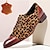 billige Oxfordsko til mænd-mænds kjole sko brun leopardprint dyremønster læder italiensk fuldnarvet okselæder skridsikker snørebånd
