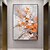 preiswerte Blumen-/Botanische Gemälde-Handgefertigtes Ölgemälde in Orange und Weiß, handgemalt, vertikale abstrakte Blume, moderne, dicke Messergemälde auf gerollter Leinwand (kein Rahmen)