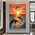 ieftine Picturi cu Animale-delfini pictură pânză pictată manual pictură acuarelă de coastă decor pentru casă pictură inspirată de ocean artă de perete pictură pe plajă senină accent de casă pentru sufragerie decorarea casei