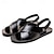 ieftine Șlapi Bărbați &amp; Flip-Flops-sandale bărbați din piele sandale gladiator sandale romane papuci casual vacanță sandale plajă negru alb maro vară