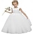 cheap Party Dresses-Pearl Beads Flower Girls Dress Sleeveless Puffy Tulle Princess Pageant Dresses First Communion Gown with Bow