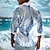 billiga Hawaiiskjorta för män-carefree interlude x joshua jo herrvåg water ripples tryckta semester långärmade skjortor