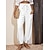 رخيصةأون سراويل تحتية قصيرة للنساء-نسائي سراويل خليط كتان / قطن جيوب جانبية مكتمل الطول أبيض للربيع والصيف