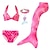 billiga Badkläder-barn flickor fem delar bikini simning regnbåge söta tryck baddräkter 3-10 år vårrosa röd