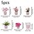halpa Tekokasvit-5 kpl/setti tekokukkaruukkusetti: koristekukat, mukaan lukien hortensiat, luumunkukat ja krysanteemit vaaleanpunaisissa ruukuissa - sopii ympärivuotiseen käyttöön häissä, festivaaleissa, juhlissa,
