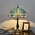 ieftine lampă de noptieră-Lampă de masă vintage cu vitraliu albastru, verde, 12x12x18 inci, noptieră, noptieră, lampă de birou pentru sufragerie dormitor cu 2 becuri led