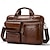 cheap Men&#039;s Bags-Men Genuine Cowhide Leather Briefcase Work Handbag Suitable For Business Travel With A 14inch Computer Pocket