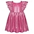 cheap Party Dresses-Girls Metallic Party Dress Girls Sleeveless Ruffle A-line Party Dress 5-12Y