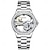 cheap Mechanical Watches-OLEVS Women Mechanical Watch Fashion Rhinestone Business Wristwatch Hollow Skeleton Waterproof Alloy Genuine Leather Watch