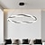 cheap Pendant Lights-LED Pendant Light 1/2-Light 50/80 cm LED Pendant Light Metal Acrylic Ring Circle Design Hanging Light for Living Room 110-240V