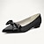 cheap Wedding Shoes-Women&#039;s Wedding Shoes Flats Party Bowknot Low Heel Pointed Toe Elegant Satin Black White Ivory
