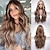 cheap Synthetic Trendy Wigs-Long Ombre Blonde Brown Wavy Wigs for Women Natural Synthetic Curly Wig Heat Resistant Fiber Wigs for Daily Cosplay