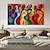 cheap People Paintings-Abstract Figures Acrylic OIL Painting Handmade Modern Wall Art Painting Handmade Figurative Painting Abstract Wall Art Large Figure Abstract colorful wall Painting
