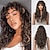 cheap Synthetic Trendy Wigs-Long Brown Curly Wigs for Women Deep Wave Wigs with Bangs Synthetic Heat Resistant Wigs with Highlights