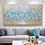 levne Abstraktní malby-ručně malovaná zlatá stříbrná modrozelená abstraktní malba na plátně abstraktní tulipán květinová malba nástěnné umění s texturou tlustá malba pro obývací pokoj ložnice domácí nástěnná výzdoba žena