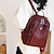 cheap Backpacks &amp; Bookbags-Women&#039;s Backpack Mini Backpack Daily Traveling Solid Color PU Leather Large Capacity Waterproof Zipper Black Red Blue