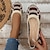 voordelige Platte damesschoenen-Dames Platte schoenen Comfortabele schoenen Dagelijks Platte hak Ronde Teen Casual Vliegende weven Leegloper Wijn Beige