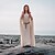 abordables Vestidos-Retro Antiguo Medieval Renacimiento Vestidos Capa Baile de Máscaras Vikingo forastero élfico Disfraz Mujer Celta Vikingo Fantasía Mascarada Fiesta / Noche Adulto Vestido Capa