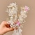 billige Hovedbeklædning til børn-Børn Unisex Blomstret Hår Tilbehør 1# hvidt perle blomst bånd pandebånd / 2#Purple Bead Flower Ribbon Pandebånd / 3# blå perle blomst bånd pandebånd