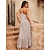 זול הדפס שמלת קז&#039;ואל-שמלת מקסי עם כתף אחת גיאומטרית