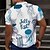 baratos polos de botões masculinos-Água-Viva Homens Recorrer 3D Imprimir Camiseta Polo Havaiana Férias Praia Camisa Pólo Piquê Manga Curta Aberto para a Lateral Camisas polo Azul Marinho Escuro Laranja Verão S M L Micro-Elástica pólo